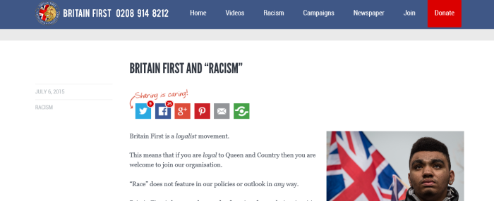 BF and racism blog screenshot
