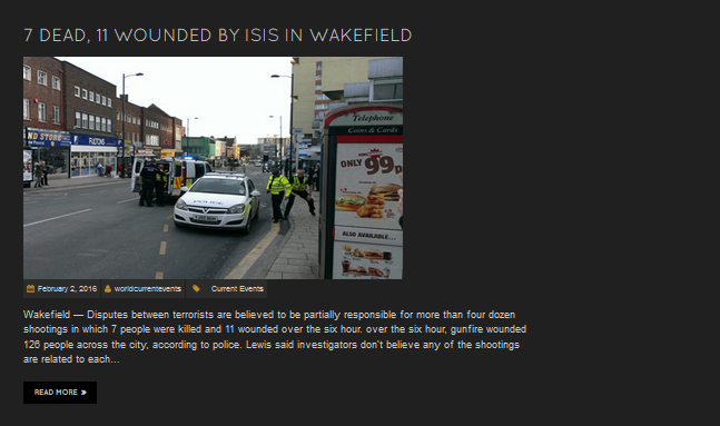 Lie about ISIS in Wakefield