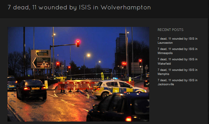 Lie about ISIS in Wolverhampton