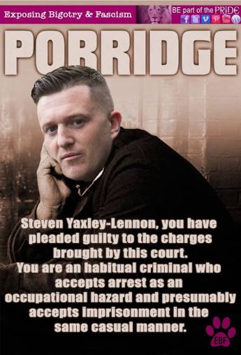 Porridge Tommy Robinson prison